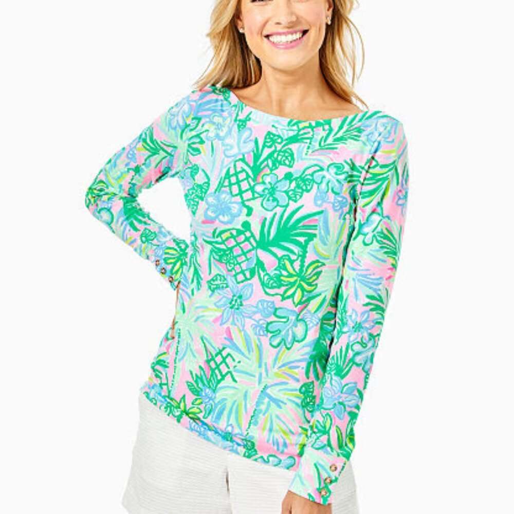 NWT Lilly Pulitzer Aleah Top in Pelican Pink Coconut Row